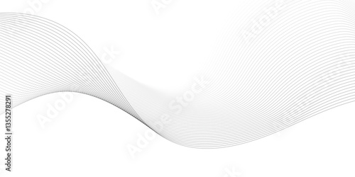 Abstract gradient grey wavy flowing dynamic smooth curve lines background. Digital future technology concept, presentation, web design, cover, web, texture, technology, science, data, music, magazine.