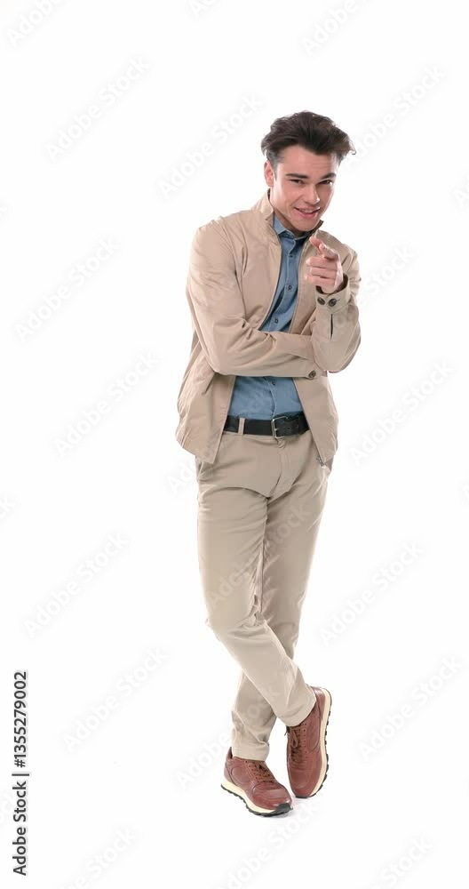 handsome casual guy crossing arms, touching face, moving, holding hands in pockets and standing in a side view pose on white background handsome casual guy crossing arms, touching face, moving, holding hands in pockets and standing in a side view pose on white background