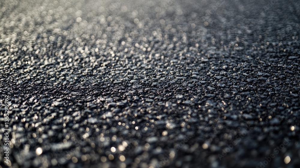 Asphalt Texture: A Close-Up View of a Dark, Wet Road Surface Asphalt Texture: A Close-Up View of a Dark, Wet Road Surface