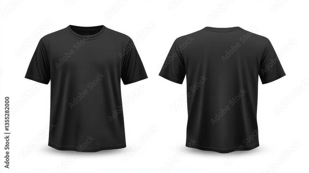 Realistic Black TShirt Mockup with Front and Back Views. (1) Realistic Black TShirt Mockup with Front and Back Views. (1)