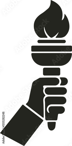 A sleek torch light vector design, showcasing a glowing flame atop a sturdy handle, perfect for representing illumination, adventure, and outdoor exploration in vibrant, bold colors.



