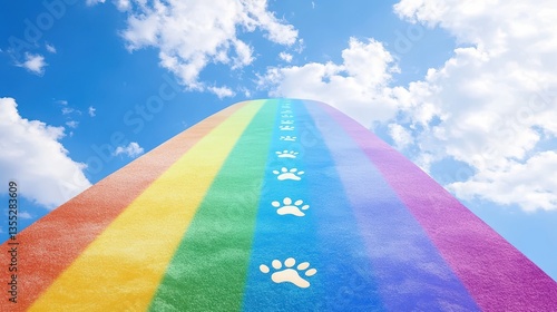 Paw Prints on a Rainbow Road to Heaven.