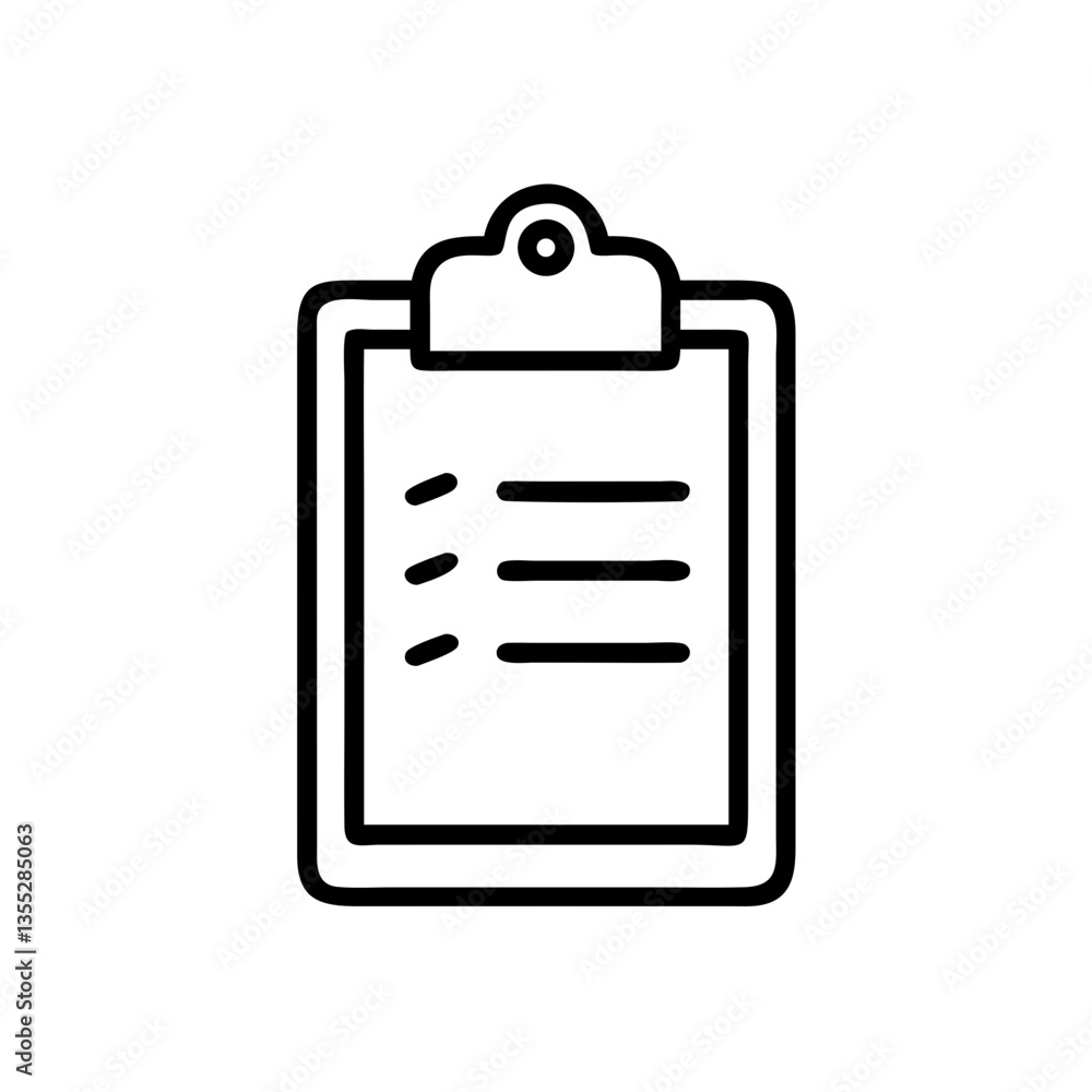 Clipboard with blank list template in minimalist style Clipboard with blank list template in minimalist style