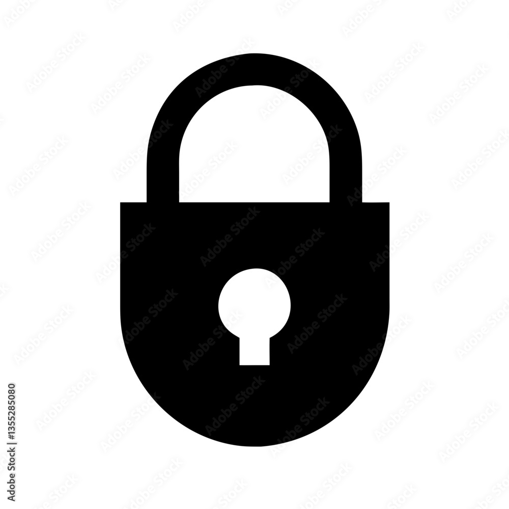 Black padlock icon symbolizing security and protection Black padlock icon symbolizing security and protection