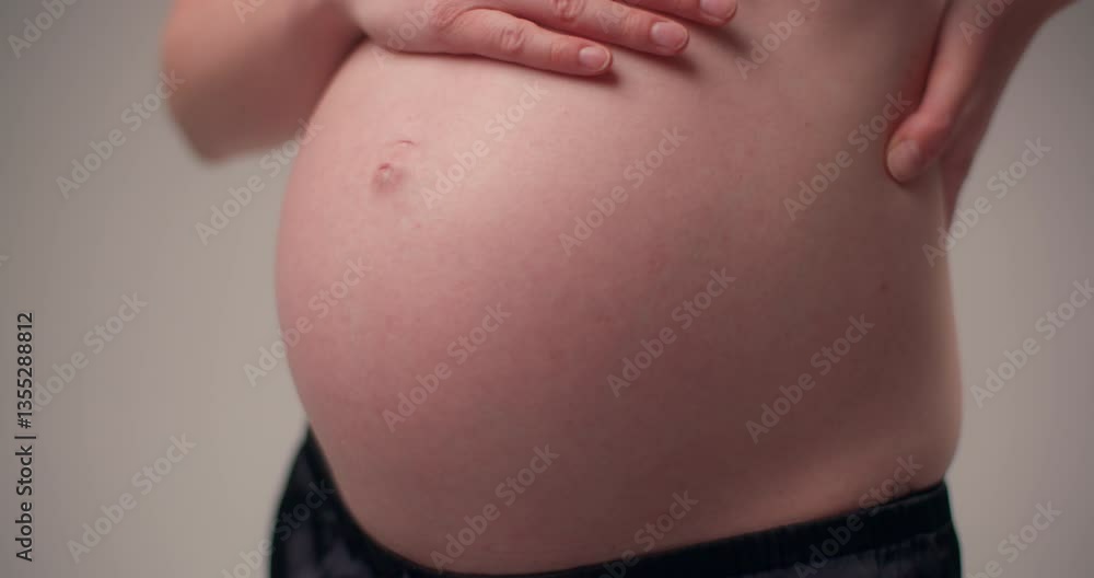 custom made wallpaper toronto digitalWoman In Eighth Month Of Pregnancy Massages Belly