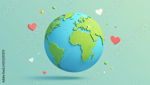 illustration planet earth world health day hand drawn style vector