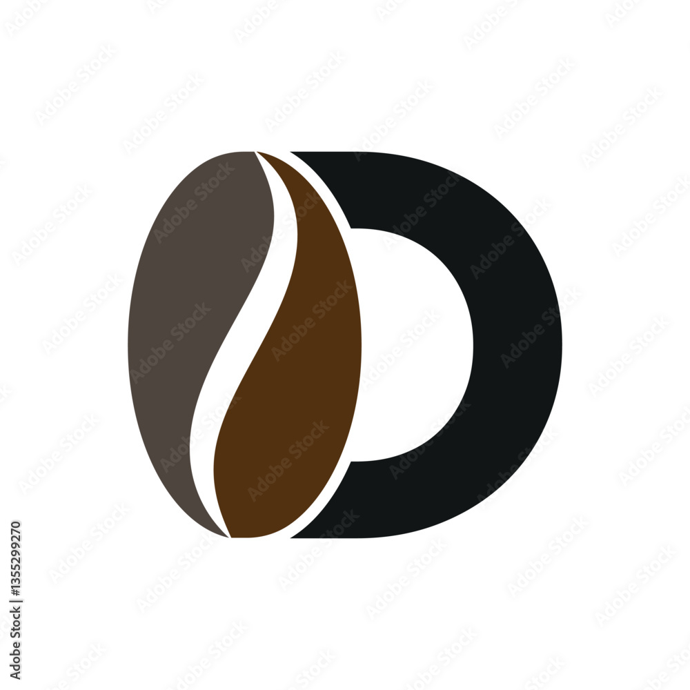 Obraz premium Coffee Logo combine with letter D vector template