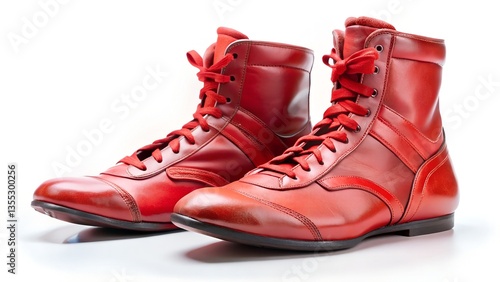 red winter boots