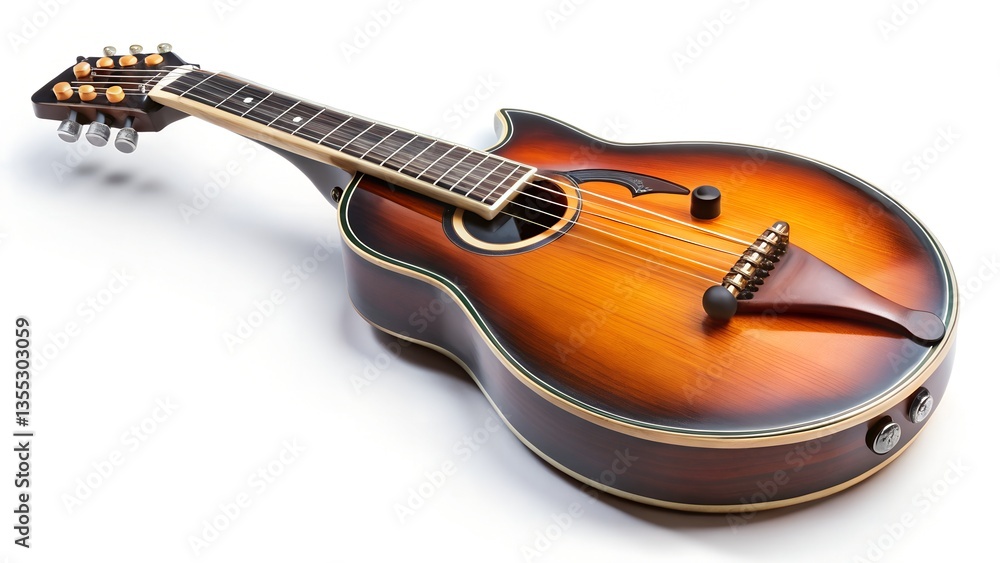 Fototapeta premium acoustic guitar isolated on white background