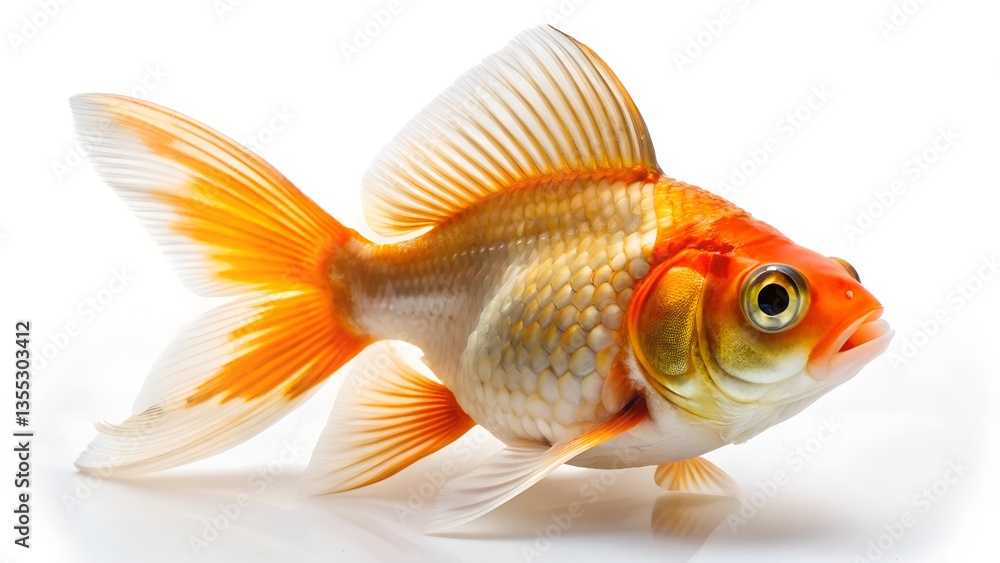 Obraz premium gold fish isolated on white background