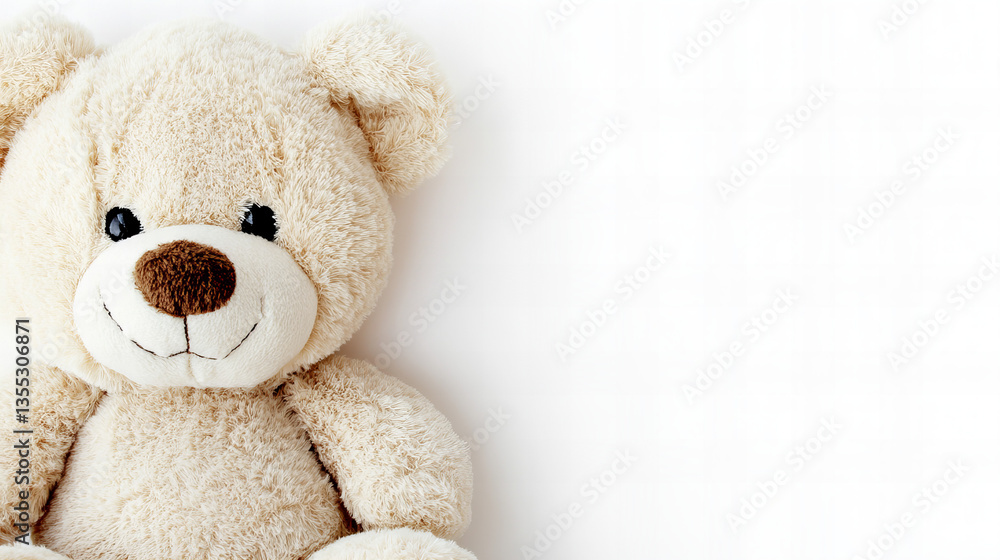 Cute soft teddy bear sitting upright on white background, adorable stuffed toy for nursery decor, children birthday gift, baby shower, childhood memory, interior accent, and playful product mockup
Cute soft teddy bear sitting upright on white background, adorable stuffed toy for nursery decor, children birthday gift, baby shower, childhood memory, interior accent, and playful product mockup