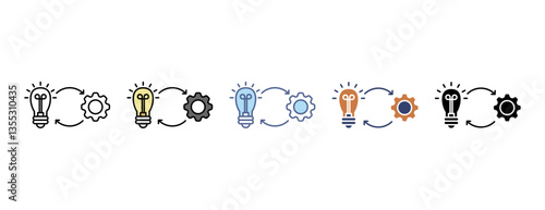 Implementation icon with multiple style