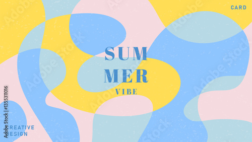 Creative concept of summer bright cover, card or poster in minimal style for corporate identity, branding, social media ads, promo. Modern design template in trendy geometric style