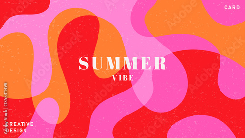 Creative concept of summer bright cover, card or poster in minimal style for corporate identity, branding, social media ads, promo. Modern design template in trendy geometric style
