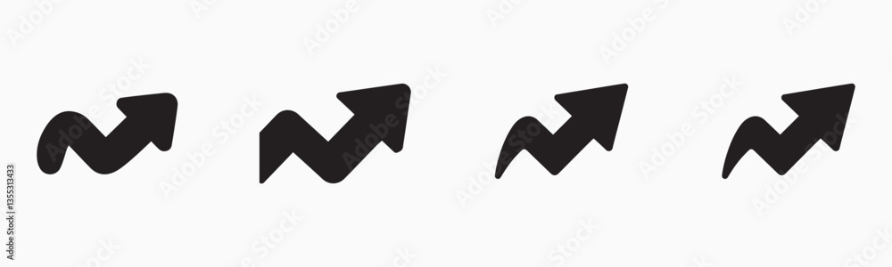 Adobe Illustratoarrow, arrows, upward, trending, growth, progress, success, handdrawn, playful, energetic, simple, expressive, optimistic, achievement, bold, black, white, graphic, design, ilr Artwork