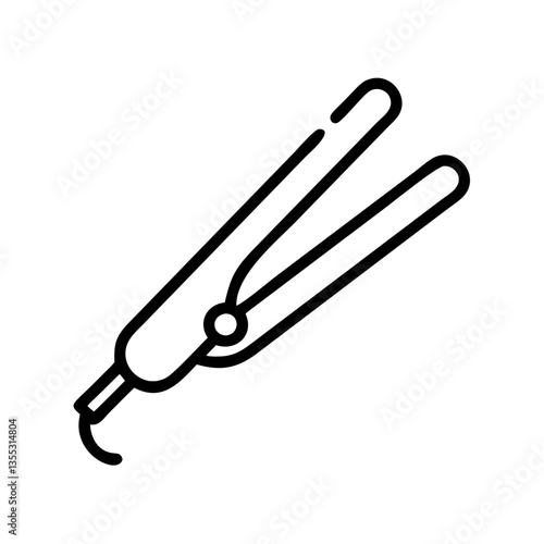 Hair Straightener Icon in Minimalist Style  