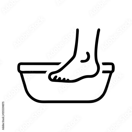 Foot in a Relaxing Foot Bath for Pampering and Care  