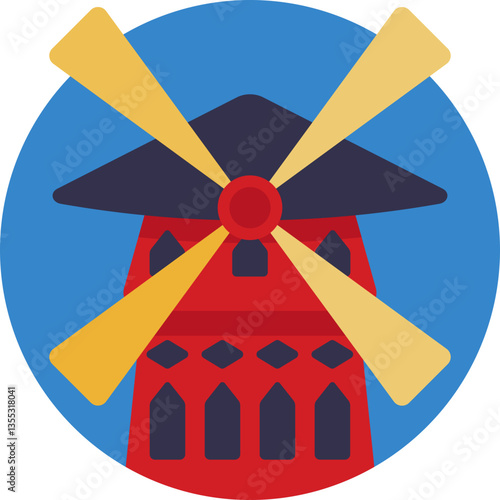 Windmill Landmark – Symbolizes the historic red windmill of the Moulin Rouge in Paris.