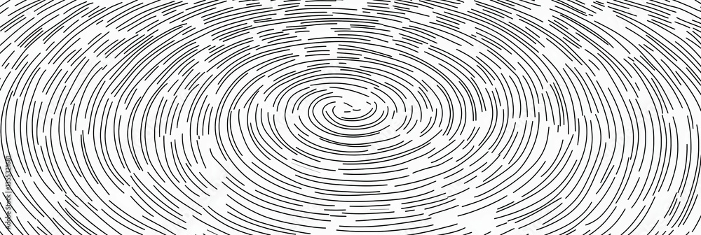 Concentric lines create a vortex, hypnotic design. Concentric lines create a vortex, hypnotic design.