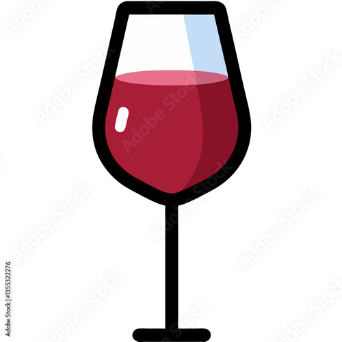 red wine glass PNG white isolated