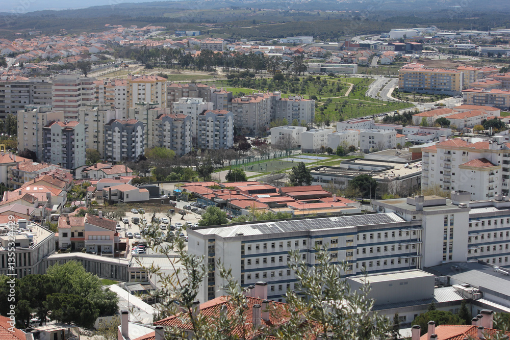 Naklejka premium Castelo Branco, Beira Baixa, Portugal, April 4, 2022, Views from Castelo Branco