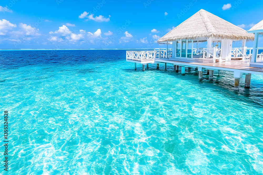 Fototapeta premium Tropical Beachfront Bungalow