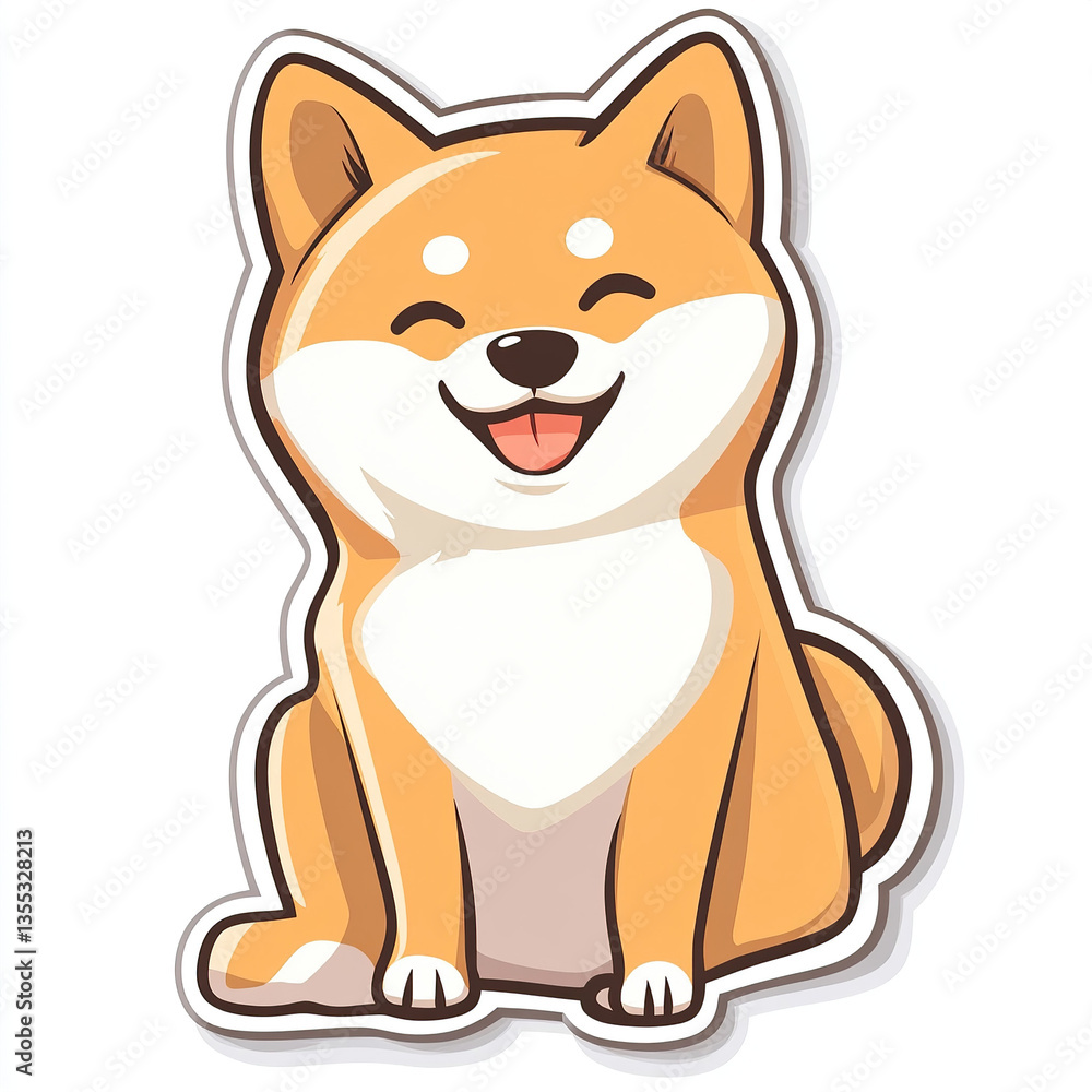 Delightful illustration of a cartoon dog with a happy expression, showcasing simple yet charming design on a clean white backdrop. Delightful illustration of a cartoon dog with a happy expression, showcasing simple yet charming design on a clean white backdrop.