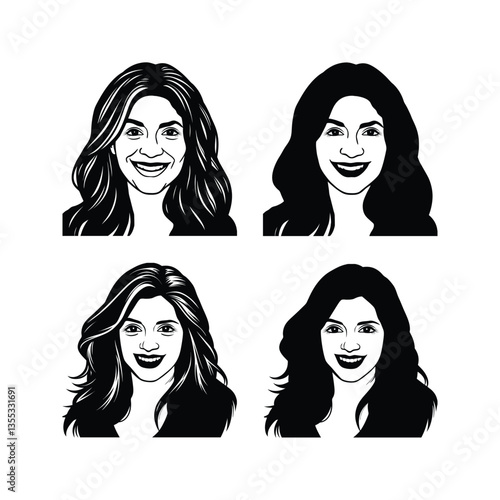 Woman with long, voluminous layered hair 2