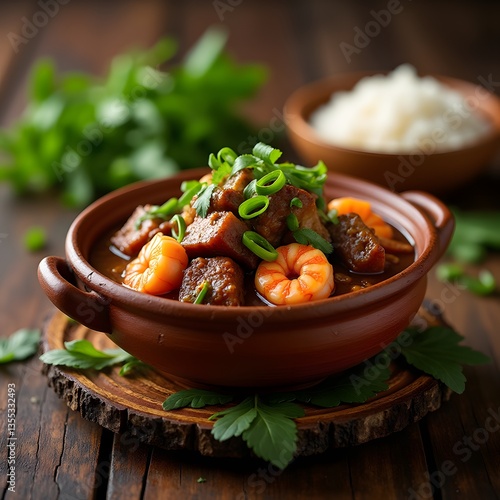 Tom Thit Kho Braised Pork Ribs with Shrimp, Vietnamese Restaurant Food Menu