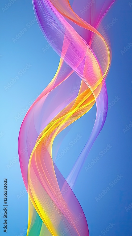 Colorful swirling abstract design, blue background, digital art, website banner Colorful swirling abstract design, blue background, digital art, website banner