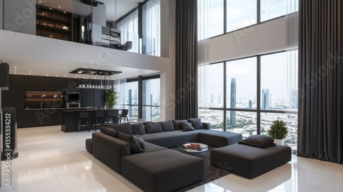 Luxurious Modern Penthouse Loft with City View.