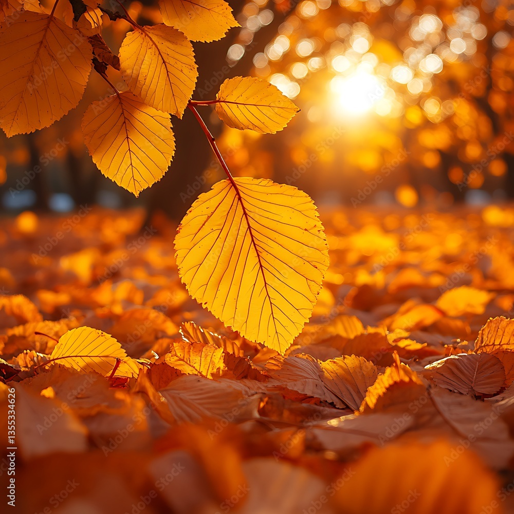 Beautiful autumn branch with vibrant golden leaves high resolution picture Beautiful autumn branch with vibrant golden leaves high resolution picture