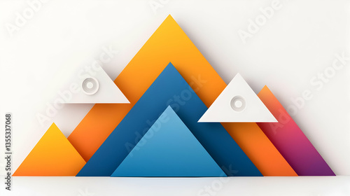 Free Download Abstract Geometric Triangles in Orange Blue and Purple - GFXLoad