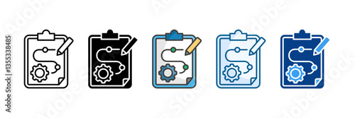 Procedure Icon Set Multiple Style Collection
