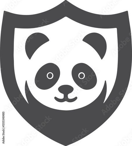 A playful and modern panda vector design featuring a cute panda sitting amidst bamboo, with clean lines, soft colors, and a minimalist style, ideal for logos or illustrations.