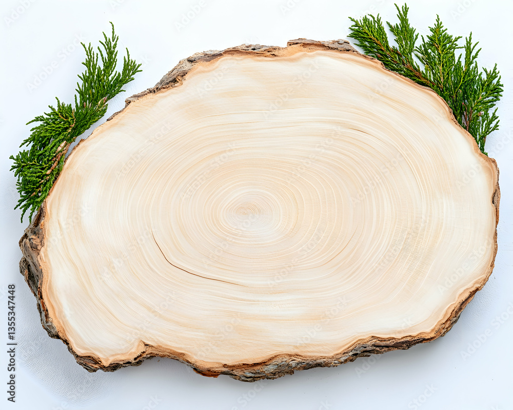 Obraz premium Wood Slice Display, Nature Decor