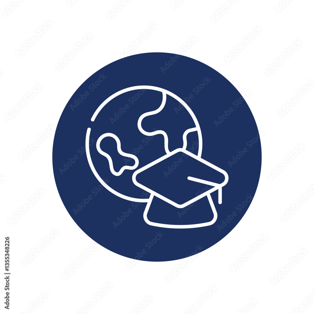 Global Education icon vector stock illustration Global Education icon vector stock illustration