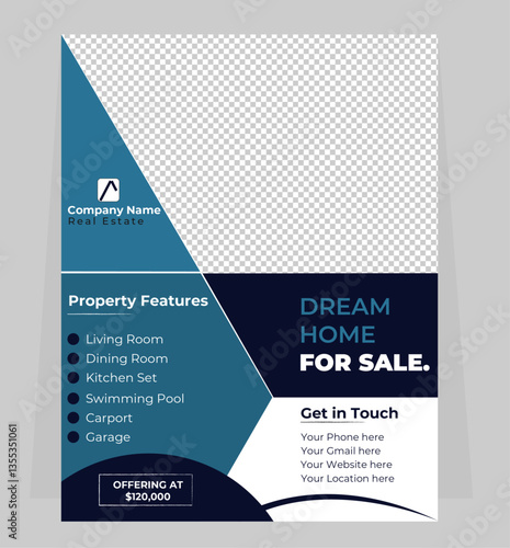 Real estate house property flyer poster template