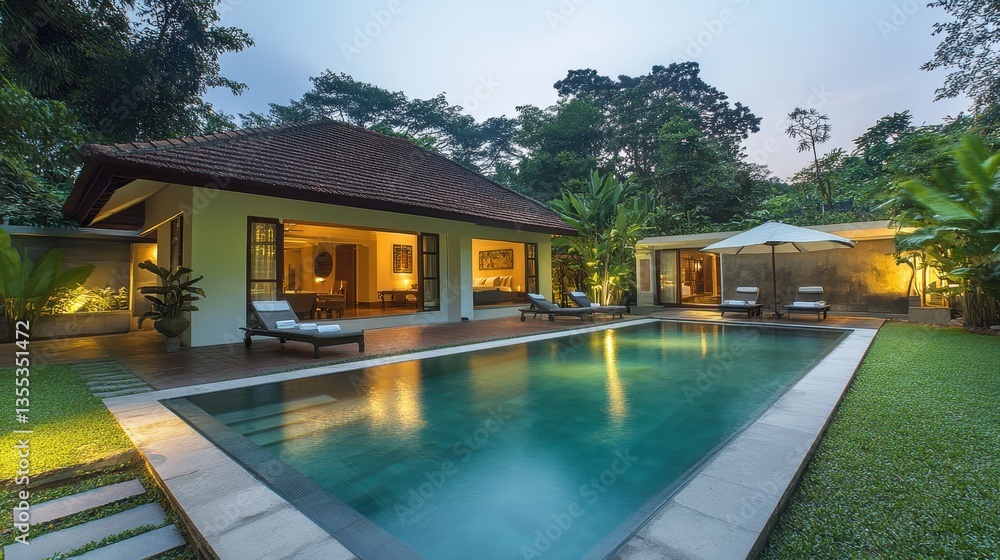 Tropical Villa Retreat Private Pool Lush Jungle Oasis. Tropical Villa Retreat Private Pool Lush Jungle Oasis.