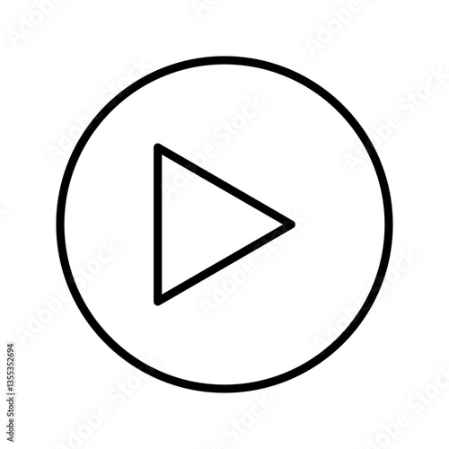 Play button icon. Black Play button icon on white background. Vector illustration
