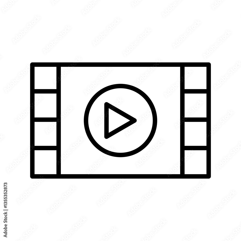 Video player or web player simple icons set designed in filled, outline, line and stroke style Video player or web player simple icons set designed in filled, outline, line and stroke style