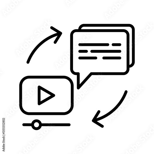 Video subtitle icon set. closed caption text bubble vector symbol in black filled and outlined style.