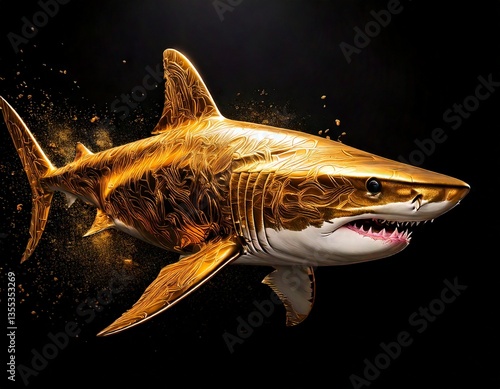 Grand requin blanc doré