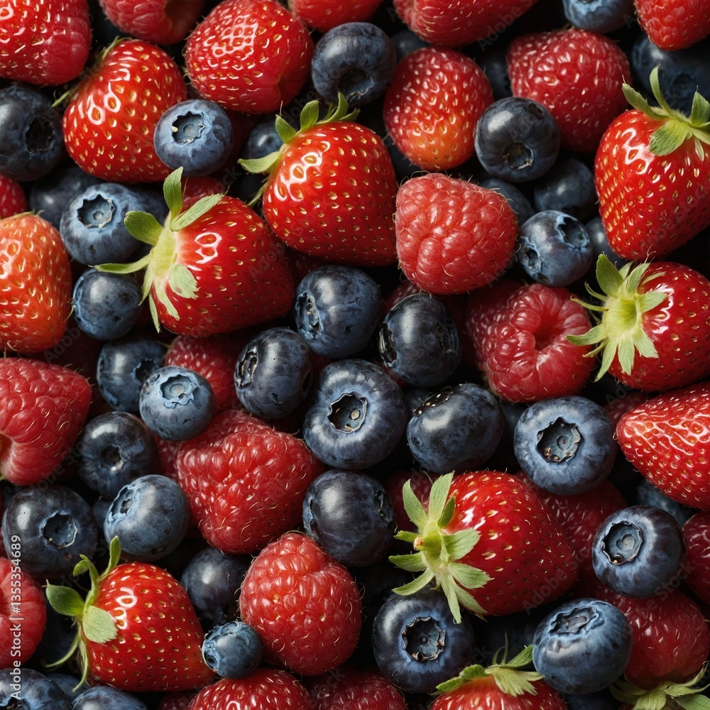 Fototapeta premium strawberries and blueberries