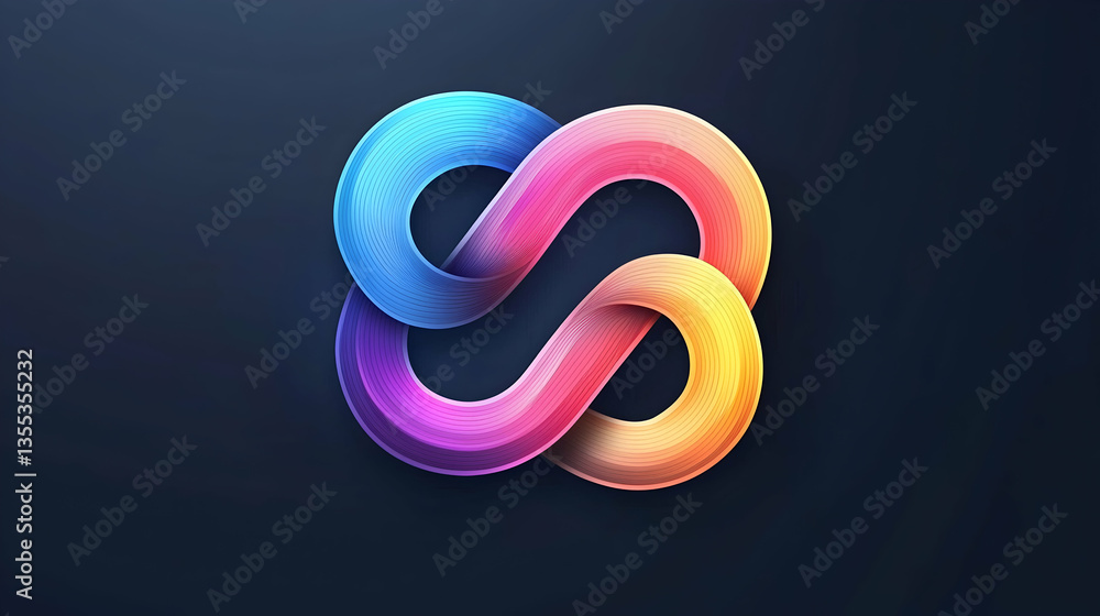 Colorful Intertwined Infinity Symbol Pixel Art Colorful Intertwined Infinity Symbol Pixel Art