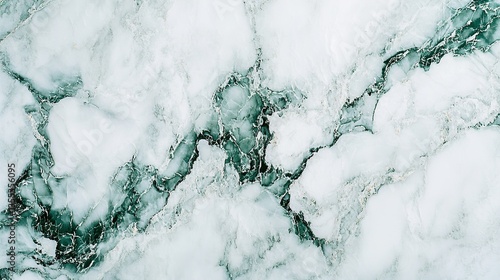 Elegant Marble Texture with Deep Emerald Green Veins on a White Polished Stone Surface – A Luxurious and Timeless Background, Isolated on White
