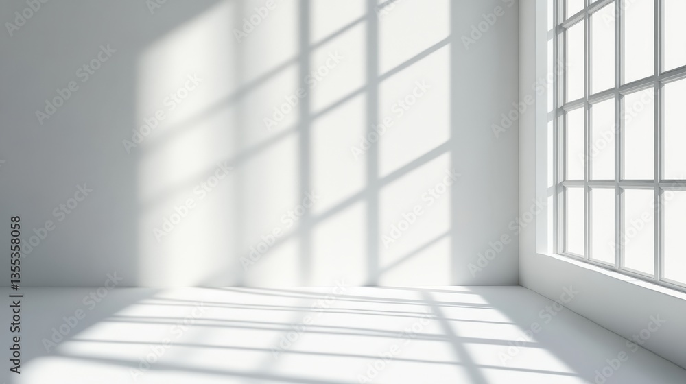 White Background With Shadow From Window White Background With Shadow From Window