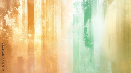 An abstract artwork displaying vertical stripes in various colors and textures