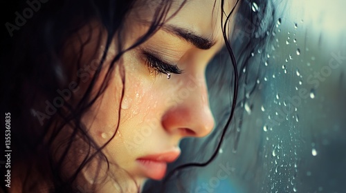 Silent Sad Shayari Image of a Girl Crying Alone, Lost in the Deep Thoughts of Her Love, Expressing Pain, Loneliness, and Heartfelt Emotions