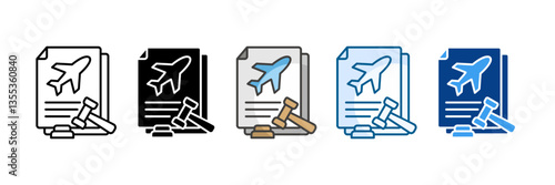 Aviation Regulation Icon Set Multiple Style Collection